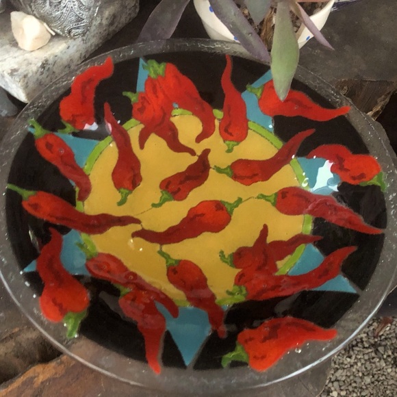 Hand Blown Glass Bowl and Platter - Picture 1 of 5